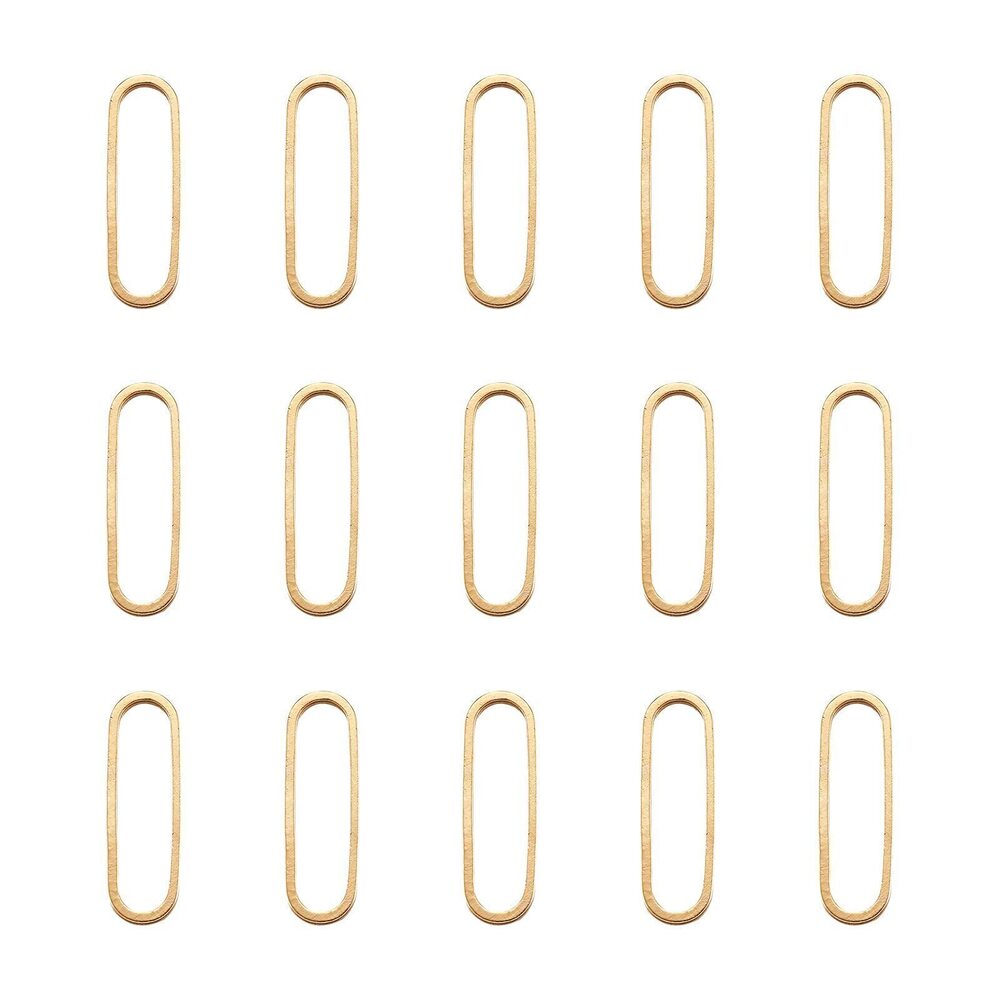 4104 100Pcs 18K Gold Plated Charms Oval Connector Charms Linking Rings